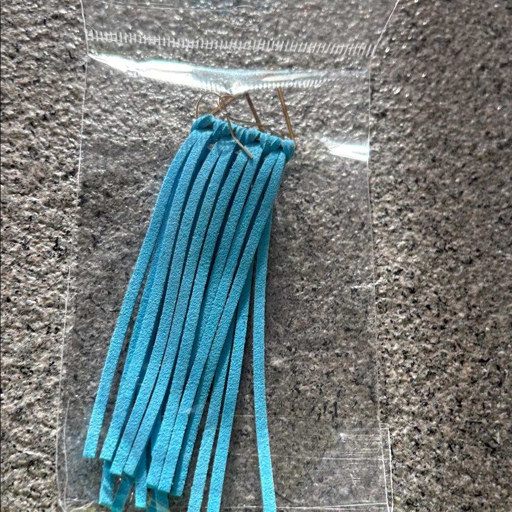Elegant Blue Tassel Earrings